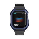 Two-color Integrated Watch Band For Apple Watch Series 7 45mm / 6&SE&5&4 44mm(Black + Dark Blue Frame)