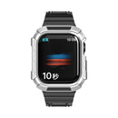 Two-color Integrated Watch Band For Apple Watch Series 7 45mm / 6&SE&5&4 44mm(Black + Silver Frame)
