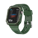 Two-color Integrated Watch Band For Apple Watch Series 7 45mm / 6&SE&5&4 44mm(Alfalfa + GreenFrame)