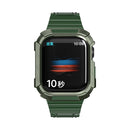 Two-color Integrated Watch Band For Apple Watch Series 7 45mm / 6&SE&5&4 44mm(Alfalfa + GreenFrame)