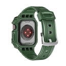 Two-color Integrated Watch Band For Apple Watch Series 7 45mm / 6&SE&5&4 44mm(Alfalfa + GreenFrame)
