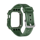 Two-color Integrated Watch Band For Apple Watch Series 7 45mm / 6&SE&5&4 44mm(Alfalfa + GreenFrame)