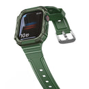 Two-color Integrated Watch Band For Apple Watch Series 7 45mm / 6&SE&5&4 44mm(Alfalfa + GreenFrame)