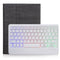 For Microsoft Surface Go 3 / 2 / 1 SFGOS Tri-color Backlit Tree Texture Bluetooth Keyboard Leather Case(Black + White)