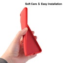 For Samsung Galaxy A71 Liquid Silicone Skin Feel Shockproof Phone Case with Card Slot(Red)