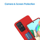 For Samsung Galaxy A71 Liquid Silicone Skin Feel Shockproof Phone Case with Card Slot(Red)