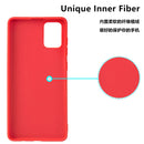 For Samsung Galaxy A71 Liquid Silicone Skin Feel Shockproof Phone Case with Card Slot(Red)