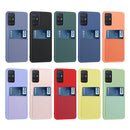 For Samsung Galaxy A71 Liquid Silicone Skin Feel Shockproof Phone Case with Card Slot(Red)