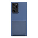 For Samsung Galaxy Note20 Ultra Liquid Silicone Skin Feel Shockproof Phone Case with Card Slot(Blue)
