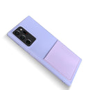 For Samsung Galaxy Note20 Ultra Liquid Silicone Skin Feel Shockproof Phone Case with Card Slot(Blue)