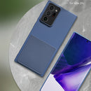 For Samsung Galaxy Note20 Ultra Liquid Silicone Skin Feel Shockproof Phone Case with Card Slot(Blue)