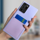 For Samsung Galaxy Note20 Ultra Liquid Silicone Skin Feel Shockproof Phone Case with Card Slot(Blue)