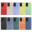 For Samsung Galaxy Note20 Ultra Liquid Silicone Skin Feel Shockproof Phone Case with Card Slot(Blue)