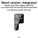 For Samsung Galaxy S22 Ultra 5G imak Integrated Rear Camera Lens Tempered Glass Film Black Version