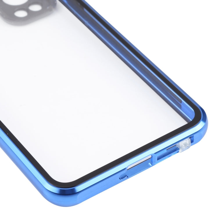 For OnePlus Nord 2 5G Full Cover Magnetic Metal Tempered Glass Phone Case(Blue)