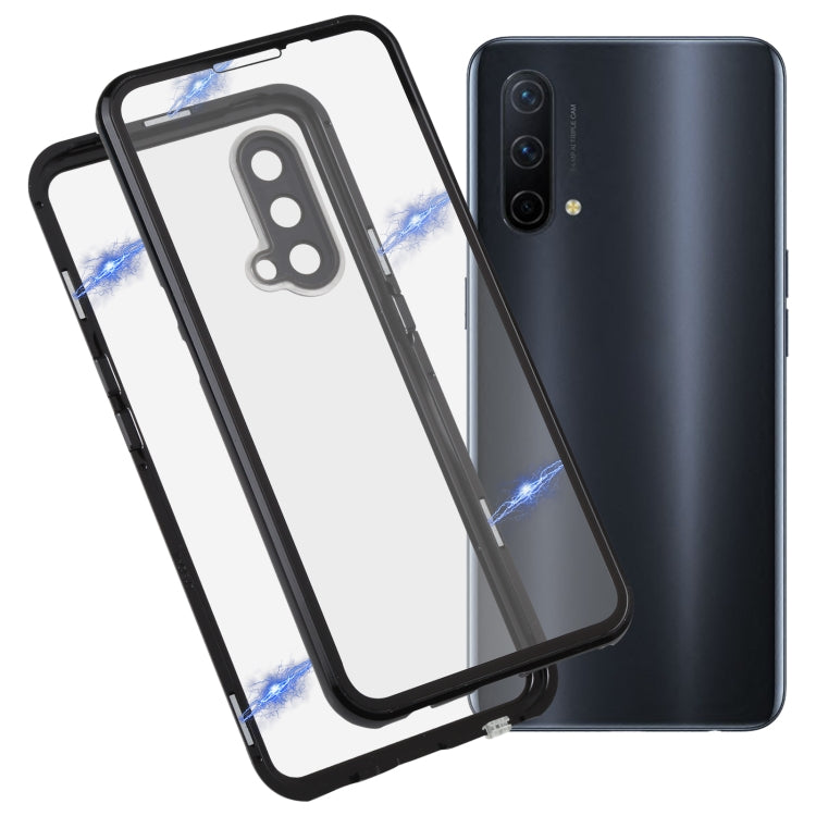 For OnePlus Nord CE 5G Full Cover Magnetic Metal Tempered Glass Phone Case(Black)