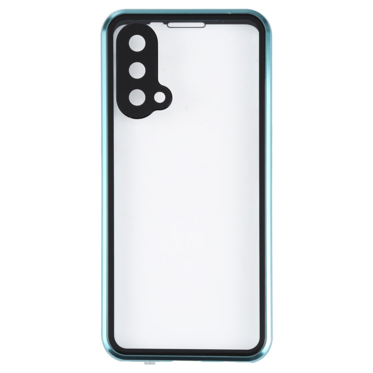 For OnePlus Nord CE 5G Full Cover Magnetic Metal Tempered Glass Phone Case(Green)