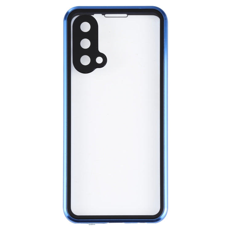 For OnePlus Nord CE 5G Full Cover Magnetic Metal Tempered Glass Phone Case(Blue)