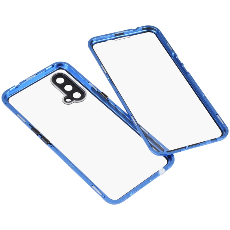 For OnePlus Nord CE 5G Full Cover Magnetic Metal Tempered Glass Phone Case(Blue)