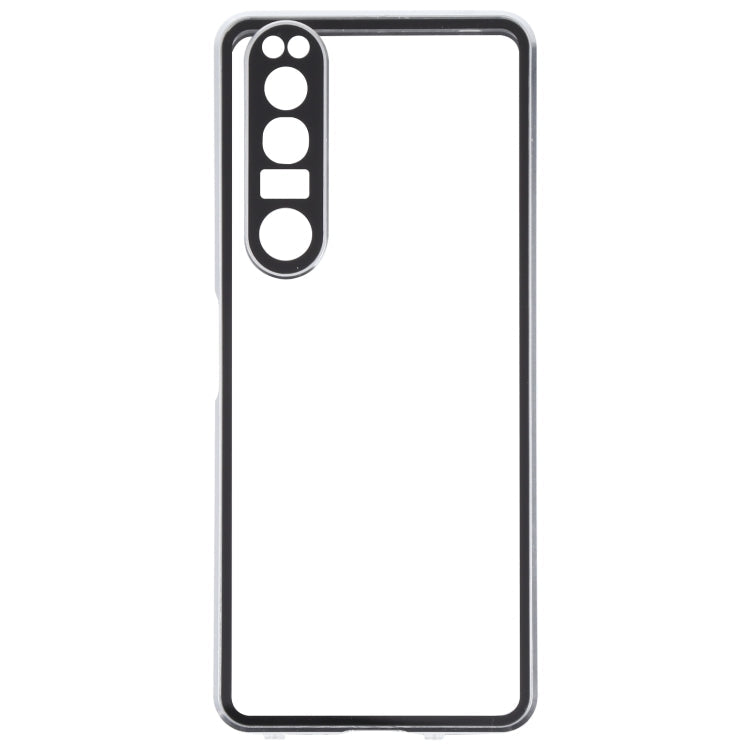 For Sony Xperia 1 III HD Magnetic Metal Tempered Glass Phone Case(Silver)
