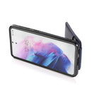 For Samsung Galaxy S21 FE 5G Soft Skin Leather Wallet Bag Phone Case(Blue)