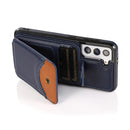 For Samsung Galaxy S21 FE 5G Soft Skin Leather Wallet Bag Phone Case(Blue)
