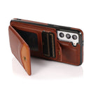 For Samsung Galaxy S21 FE 5G Soft Skin Leather Wallet Bag Phone Case(Brown)