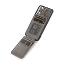 For Samsung Galaxy S21 FE 5G Soft Skin Leather Wallet Bag Phone Case(Grey)
