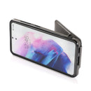 For Samsung Galaxy S21 FE 5G Soft Skin Leather Wallet Bag Phone Case(Grey)