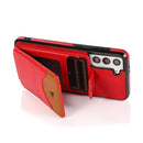 For Samsung Galaxy S21 FE 5G Soft Skin Leather Wallet Bag Phone Case(Red)