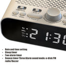 BT-A5 LED Display Bedside FM Clock Radio with Bluetooth Speaker (White)