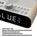 BT-A5 LED Display Bedside FM Clock Radio with Bluetooth Speaker (White)