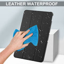 For Nokia T20 Three-folding Holder Custer Texture Leather Tablet Case(Black)