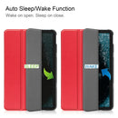For Nokia T20 Three-folding Holder Custer Texture Leather Tablet Case(Red)