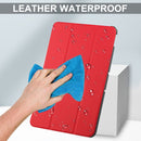 For Nokia T20 Three-folding Holder Custer Texture Leather Tablet Case(Red)