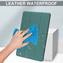 For TCL Tab 10s Three-folding Holder Custer Texture Leather Tablet Case(Dark Green)