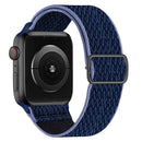 W Texture Nylon Strap For Apple Watch Series 7 45mm / 6&SE&5&4 44mm / 3&2&1 42mm(Midnight Blue Black)