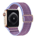 W Texture Nylon Strap For Apple Watch Series 7 45mm / 6&SE&5&4 44mm / 3&2&1 42mm(Purple)