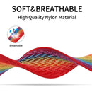 W Texture Nylon Strap For Apple Watch Series 7 45mm / 6&SE&5&4 44mm / 3&2&1 42mm(Rainbow)
