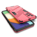 For Samsung Galaxy A73 5G Punk Armor 2 in 1 PC + TPU Shockproof Phone Case with Invisible Holder(Light Red)