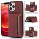 Three-fold Leather Phone Case with Card Slot & Wallet & Holder For iPhone 13 Pro Max(Wine Red)