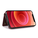 Three-fold Leather Phone Case with Card Slot & Wallet & Holder For iPhone 13 Pro Max(Wine Red)