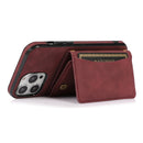 Three-fold Leather Phone Case with Card Slot & Wallet & Holder For iPhone 13 Pro Max(Wine Red)