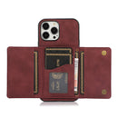 Three-fold Leather Phone Case with Card Slot & Wallet & Holder For iPhone 13 Pro Max(Wine Red)