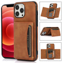 Three-fold Leather Phone Case with Card Slot & Wallet & Holder For iPhone 13 Pro Max(Brown)