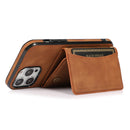 Three-fold Leather Phone Case with Card Slot & Wallet & Holder For iPhone 13 Pro Max(Brown)