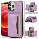 Three-fold Leather Phone Case with Card Slot & Wallet & Holder For iPhone 13 Pro Max(Purple)