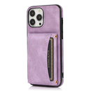Three-fold Leather Phone Case with Card Slot & Wallet & Holder For iPhone 13 Pro Max(Purple)