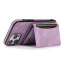 Three-fold Leather Phone Case with Card Slot & Wallet & Holder For iPhone 13 Pro Max(Purple)