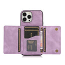 Three-fold Leather Phone Case with Card Slot & Wallet & Holder For iPhone 13 Pro Max(Purple)